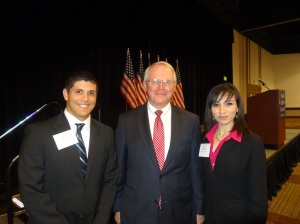 Jake Rivera, Ambassador Hill, and Jessica Rodriguez